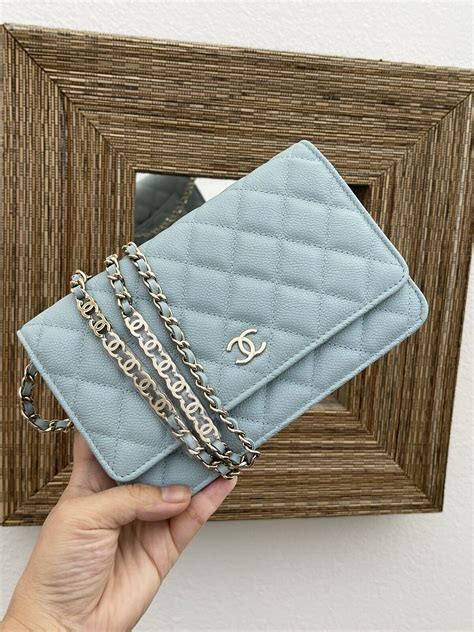 chanel wallet chain turchese|Chanel handbags on chain.